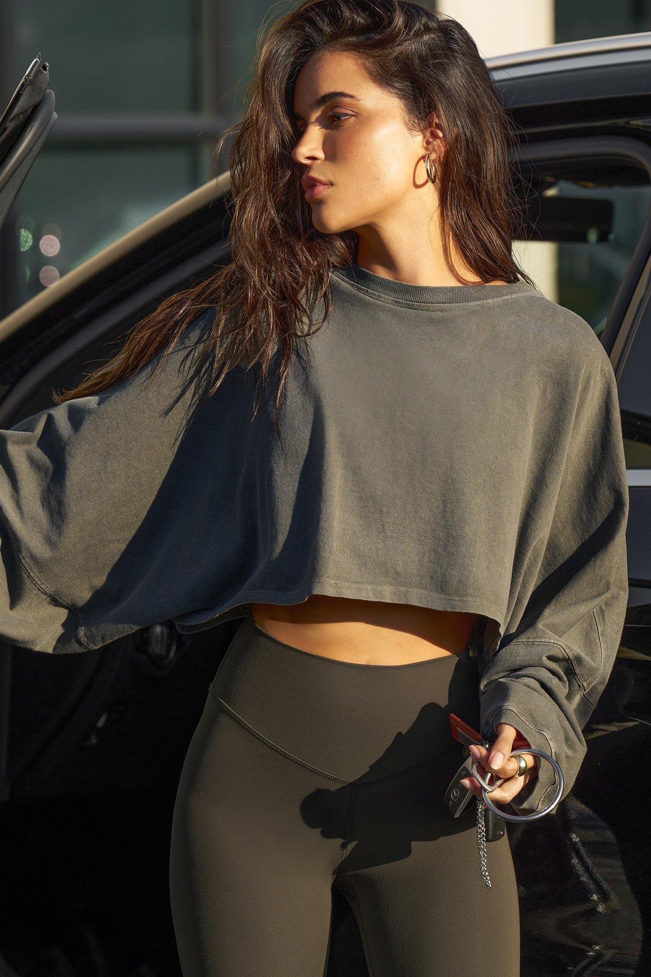Slouchy Crop Long Sleeve